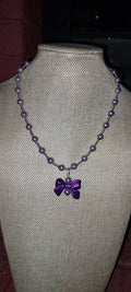 Purple Bow Necklace