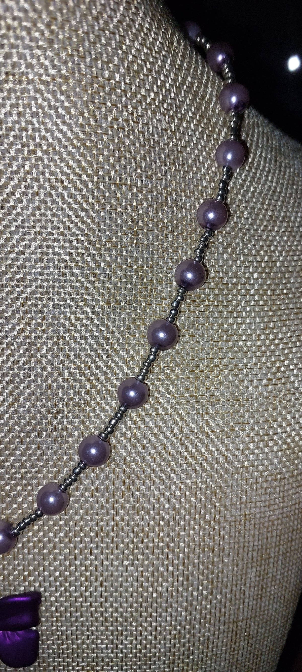 Purple Bow Necklace