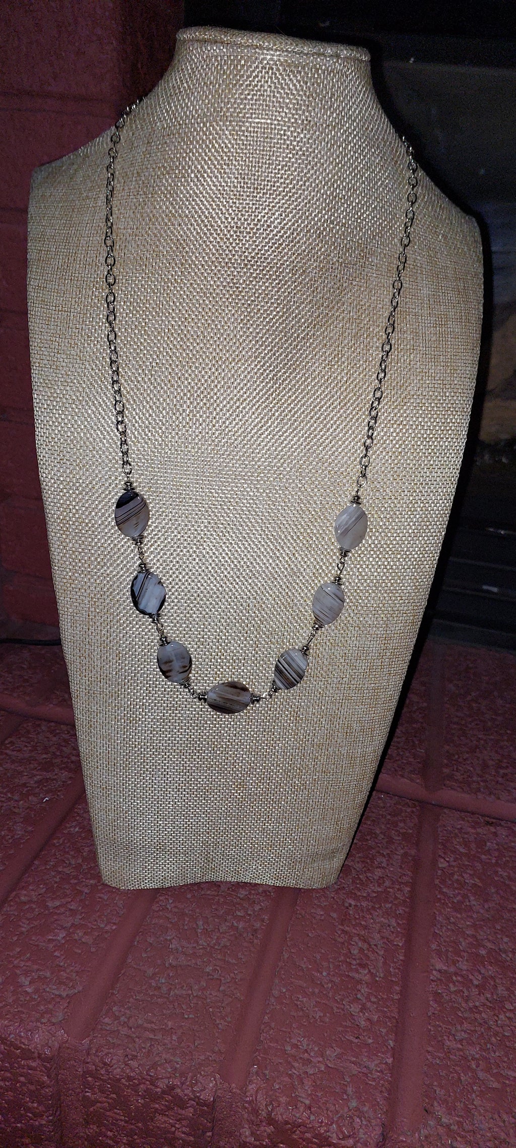 Black Lace Agate Necklace