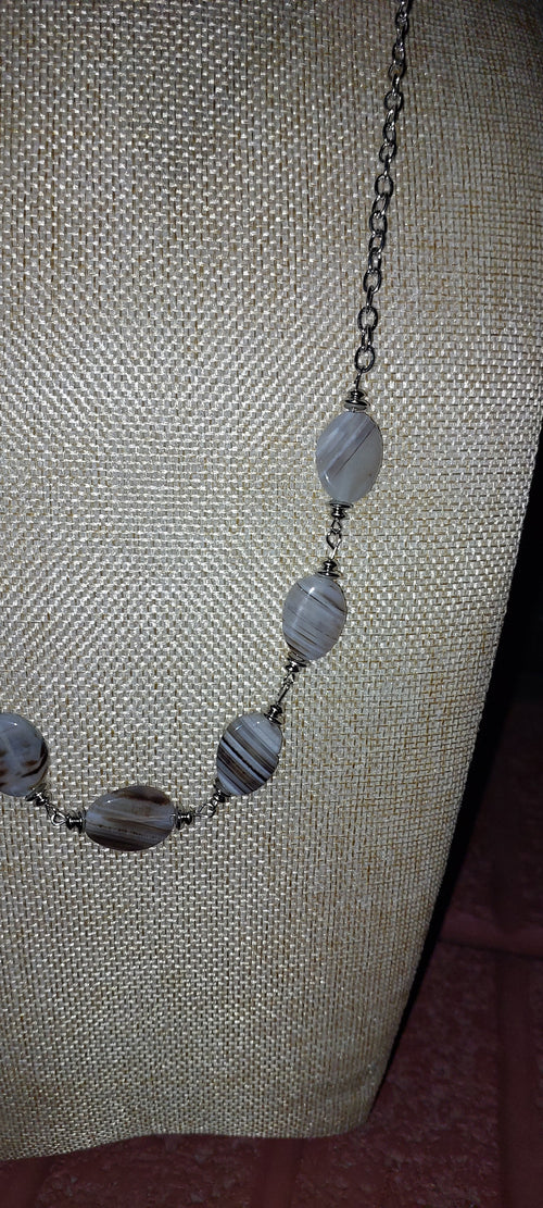 Black Lace Agate Necklace