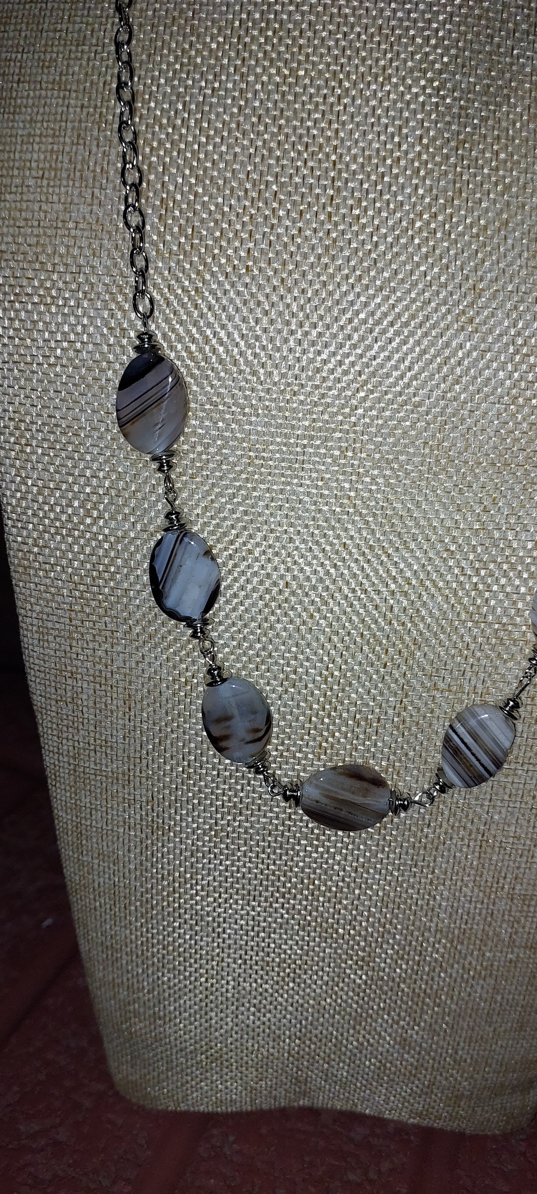 Black Lace Agate Necklace
