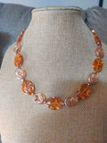 Orange Resin with Mother of Pearl Necklace